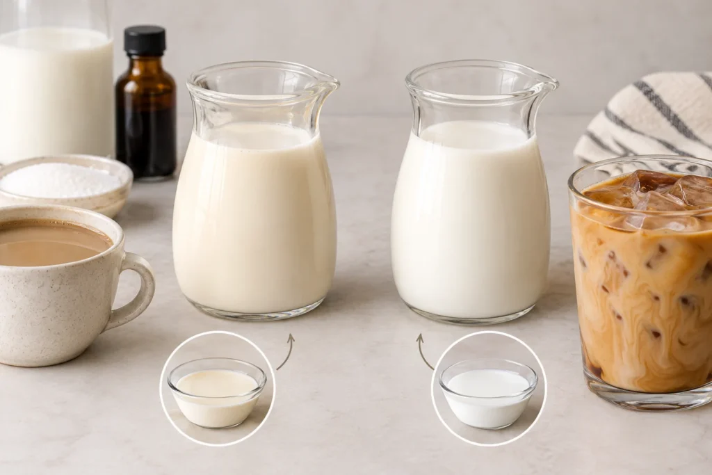 Sweet cream coffee creamer recipe with milk
